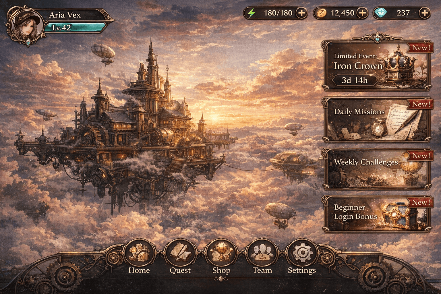 mobile game UI